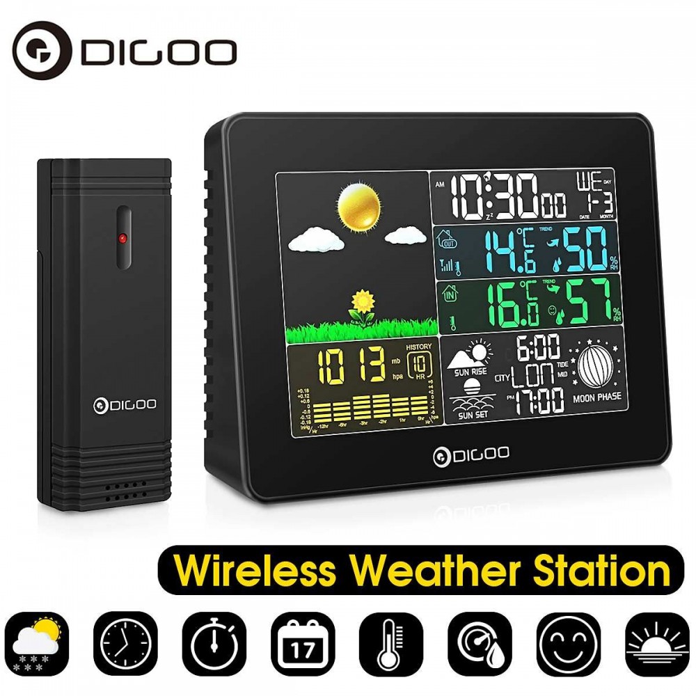 Метеостанция Digoo DG-TH8868 барометр, гигрометр/термометр; с выносным ...