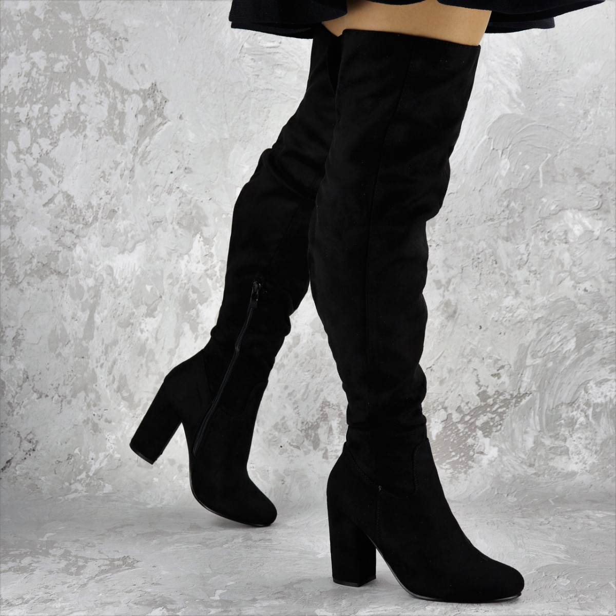 

Женские ботфорты на каблуке Fashion Caitlyn 1427 38 размер 24,5 см Черный
