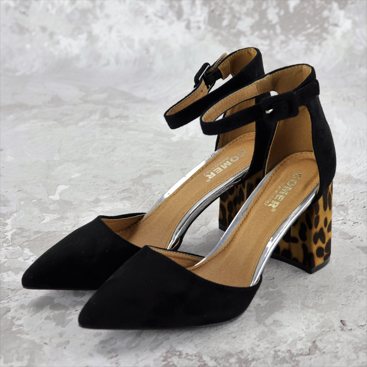 

Туфли женские на каблуке Fashion Leopard 1110 39 размер 25 см Черный