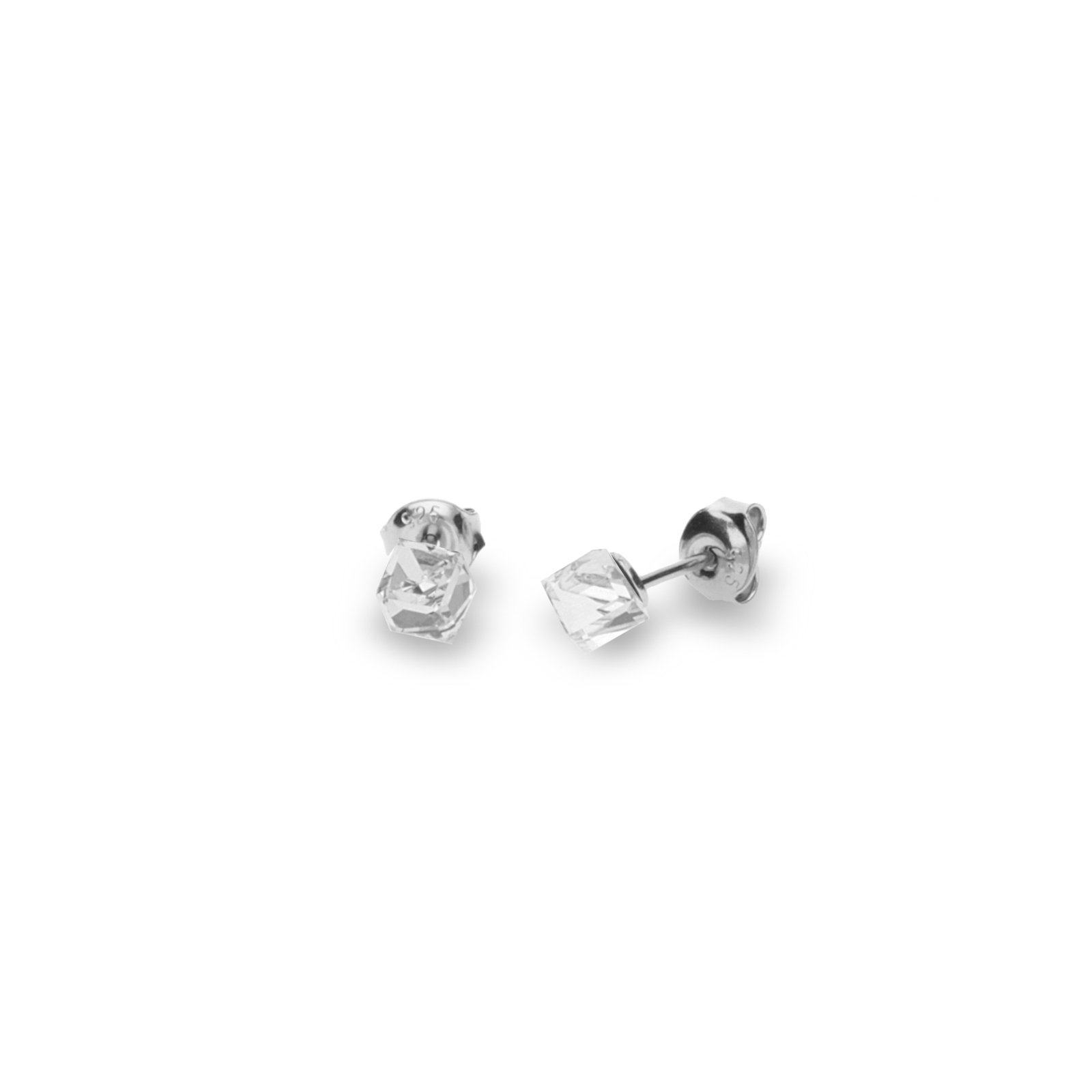 

Серебряные серьги SPARK Small Cube 4x4 мм со Swarovski модели K48414C