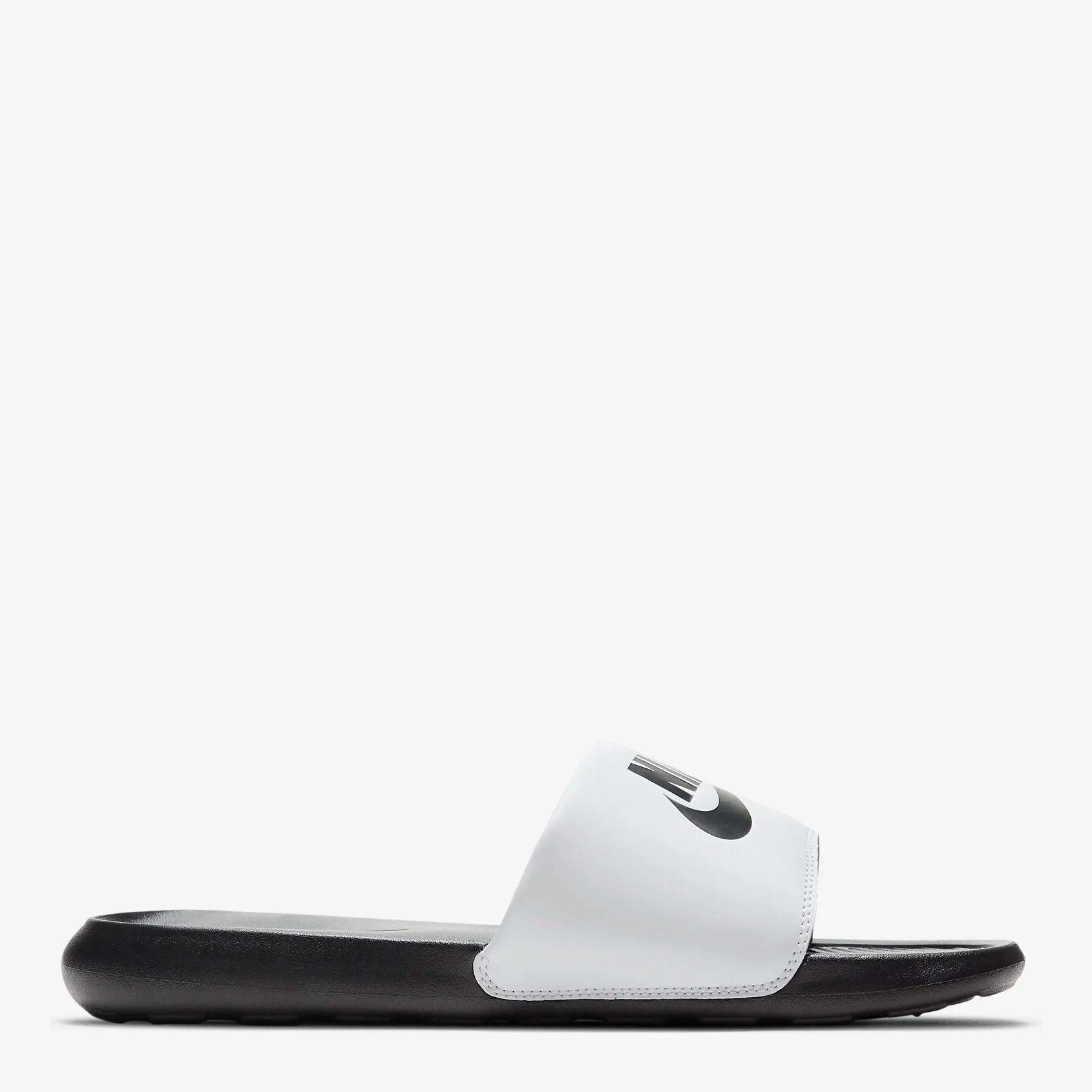Акція на Чоловічі шльопанці Nike Victori One Slide Mix DD0234-100 46 (12US) 30 см Чорні з білим від Rozetka