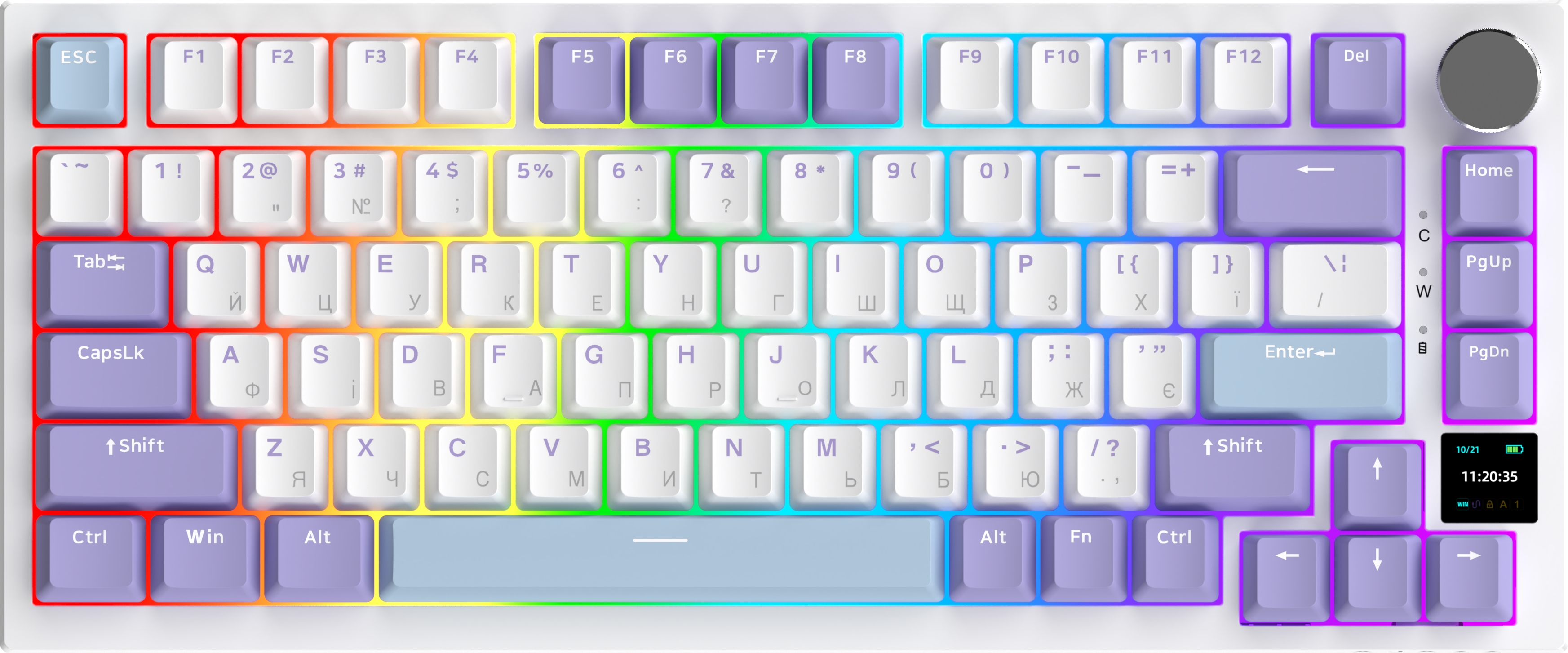 Ai Клавіатура бездротова Ajazz AK820 Pro Flying Fish Switch Purple