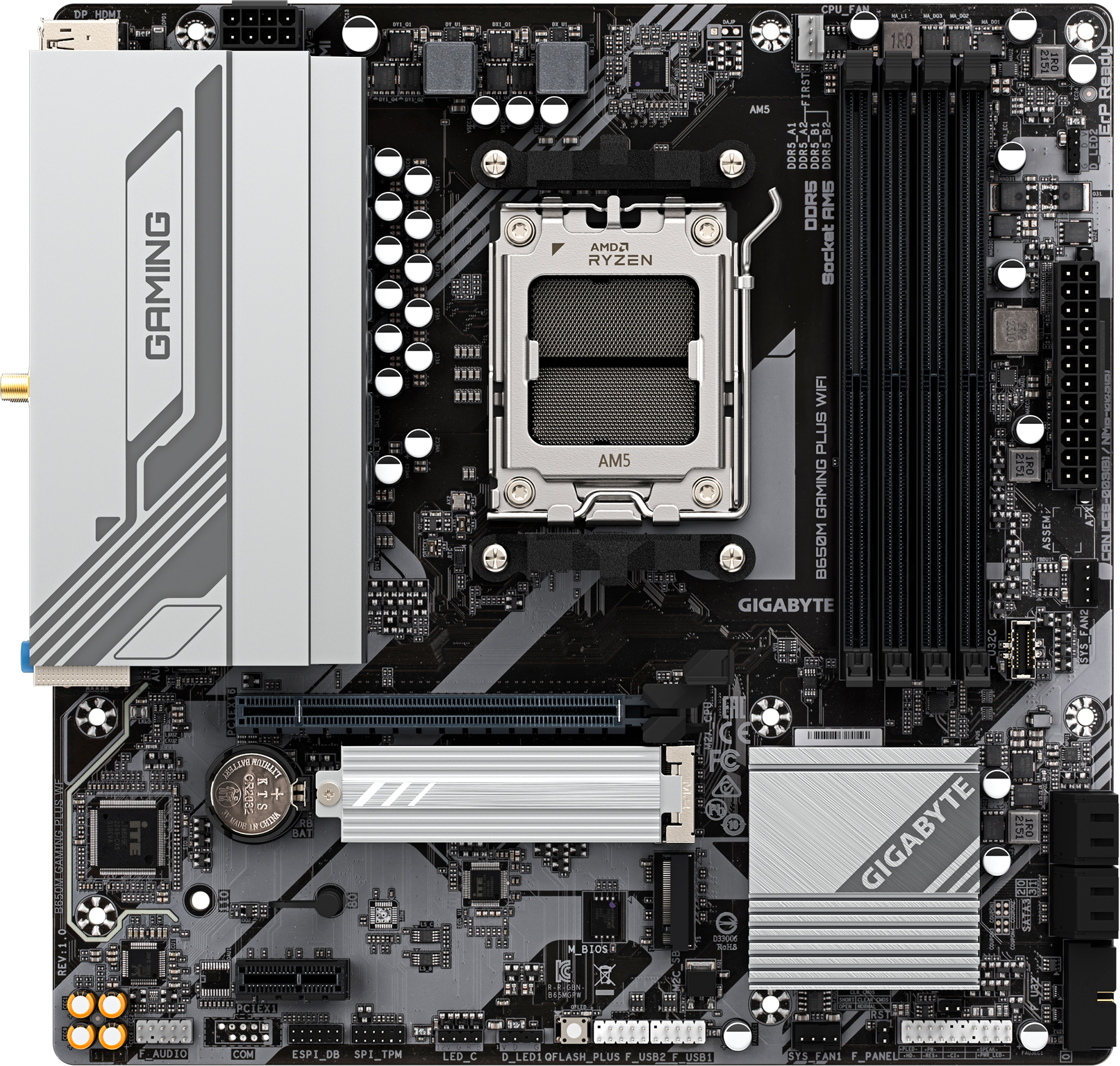マザーボード GIGABYTE B650M GAMING PLUS WIFI Материнская плата Gigabyte B650M GAMING PLUS WIFI (sAM5, AMD B650