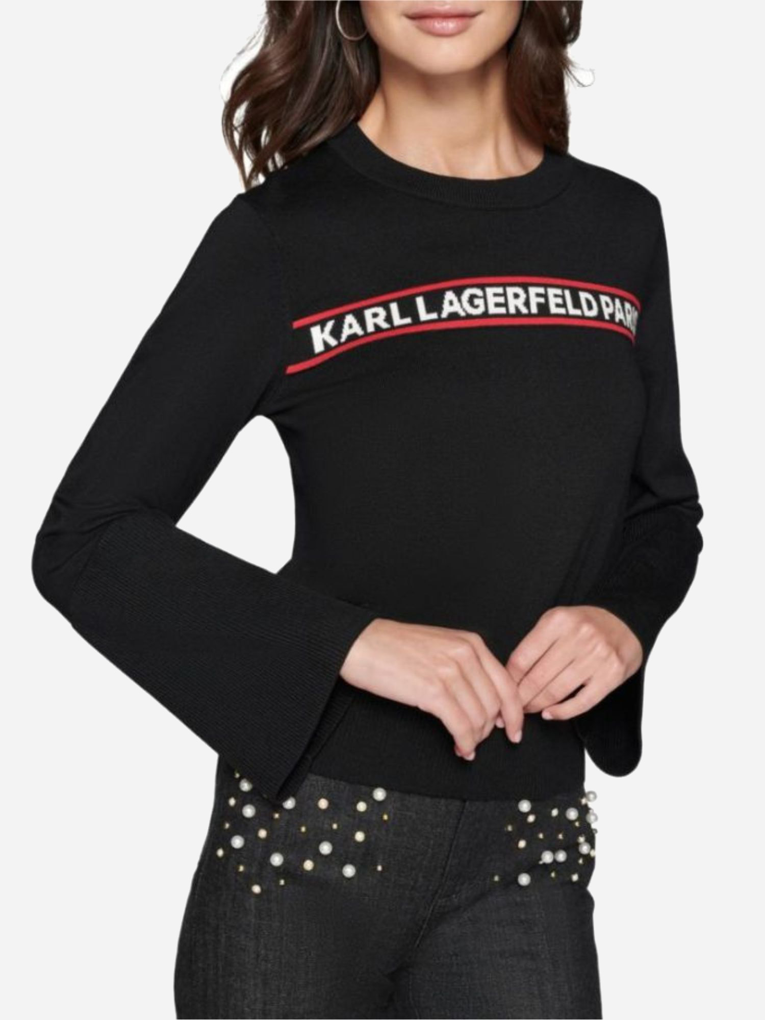 Джемпер жіночий Karl Lagerfeld 140772905 L Чорний від Rozetka на платформі USKIDKA Акція на Джемпер жіночий Karl Lagerfeld 140772905 L Чорний від Rozetka