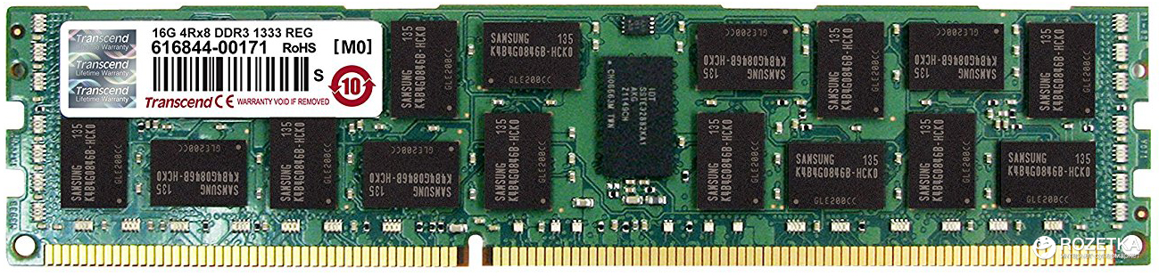 

Память Transcend DDR3-1333 16384MB PC3-10600 ECC (TS2GKR72V3H)
