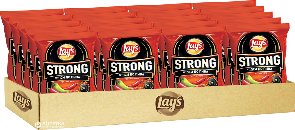 Упаковка Чипсов Lay's Strong со вкусом чили и лайма 120 г x 20 шт ...