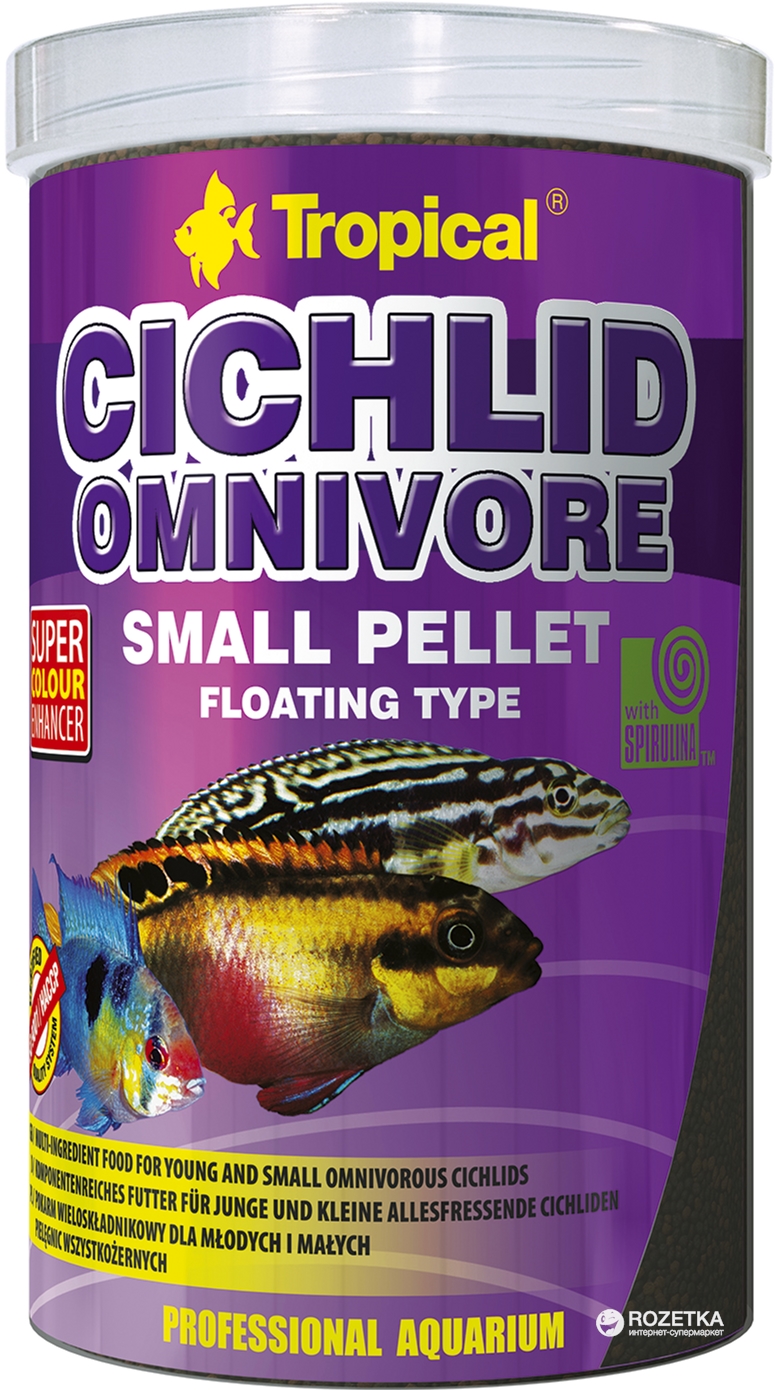 Акция на Корм Tropical Cichlid Omnivore Small Pellet для аквариумных рыб в гранулах 1 л (5900469609569) от Rozetka UA