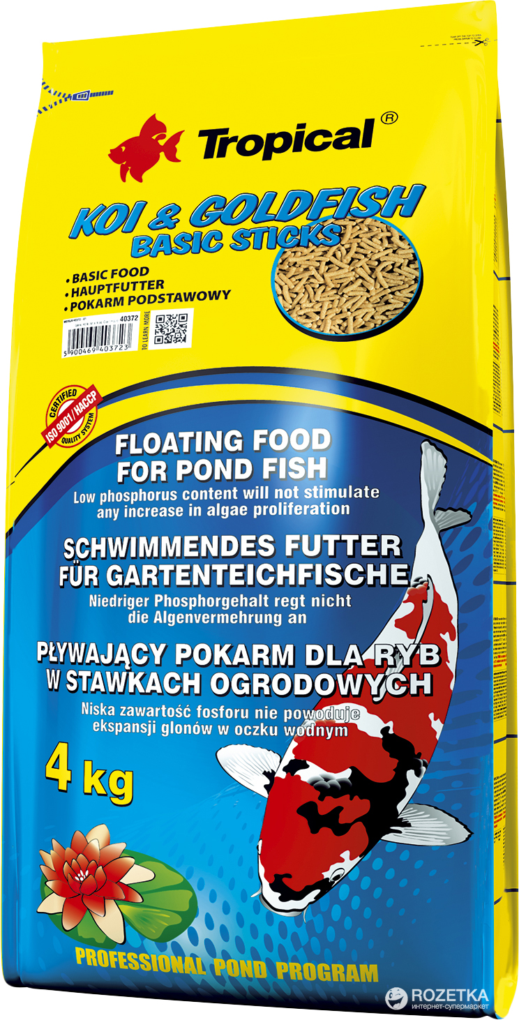 

Корм Tropical Koi&Goldfish Basic Sticks для прудовых рыб в палочках 50 л