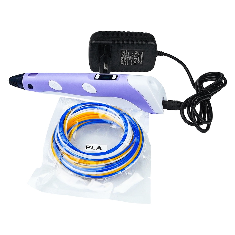 

3D ручка 3D Pen V2/D2 с LCD дисплеем 5B/2А фиолетовая