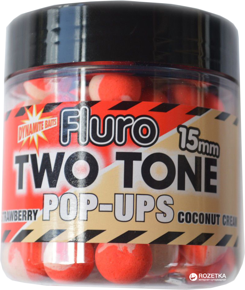 

Бойлы Dynamite Baits Two Tone Strawberry&Coconut Cream Fluro Pop-Ups 15 мм 100 г (DY593)