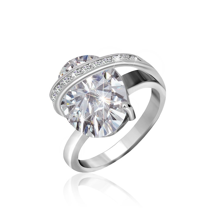 

Серебряное кольцо Silvex925 с фианитом 19.7 мм модели КК2Ф/385-П