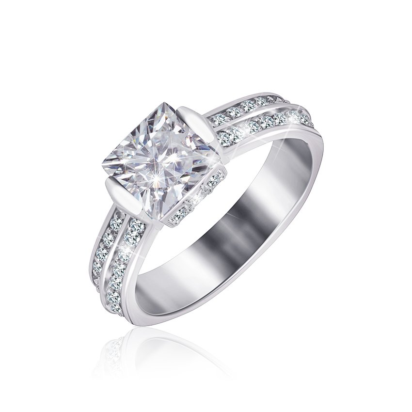 

Серебряное кольцо Silvex925 с фианитом 16.2 мм модели КК2Ф/389-Г