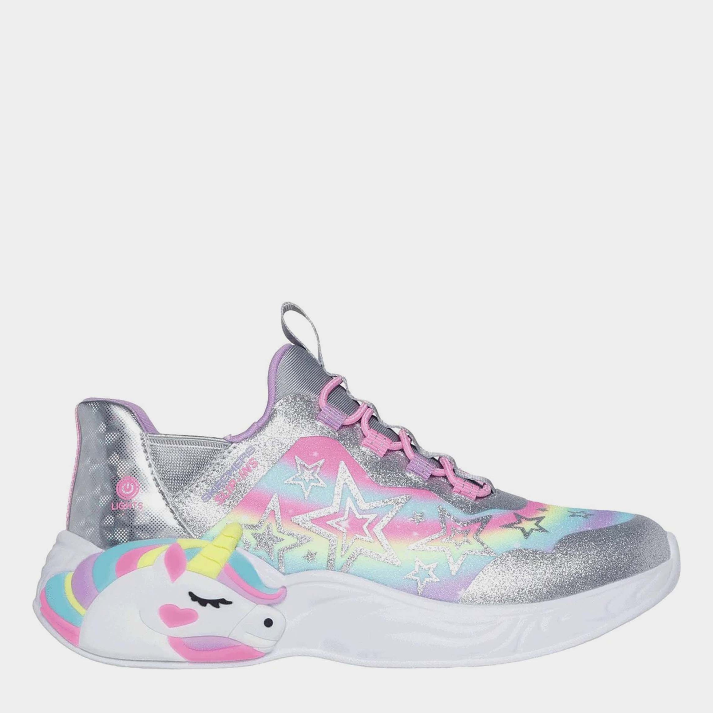 Дитячі кросівки для дівчинки Skechers Unicorn Dreams 302296L SMLT 31 Сірі від Rozetka на платформі USKIDKA Акція на Дитячі кросівки для дівчинки Skechers Unicorn Dreams 302296L SMLT 31 Сірі від Rozetka