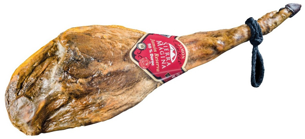 Акція на Мясо сыровяленое хамон Sierra Mogina Jamon Reserva Capeado 50% Duroc задняя нога свиная 9 кг (8414248160587) від Rozetka UA