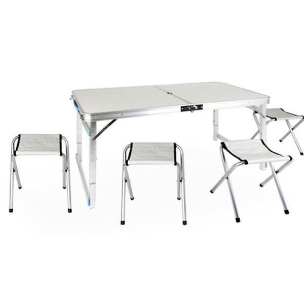 

Раскладной стол чемодан Folding Table Усиленный для пикника со стульями Бежевый