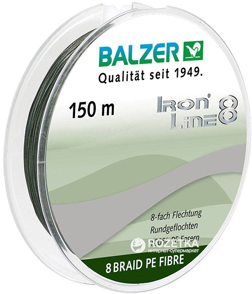 

Шнур Balzer Iron Line 8x 150 м 0.12 мм 9.8 кг Темно-зеленый (12663 012)