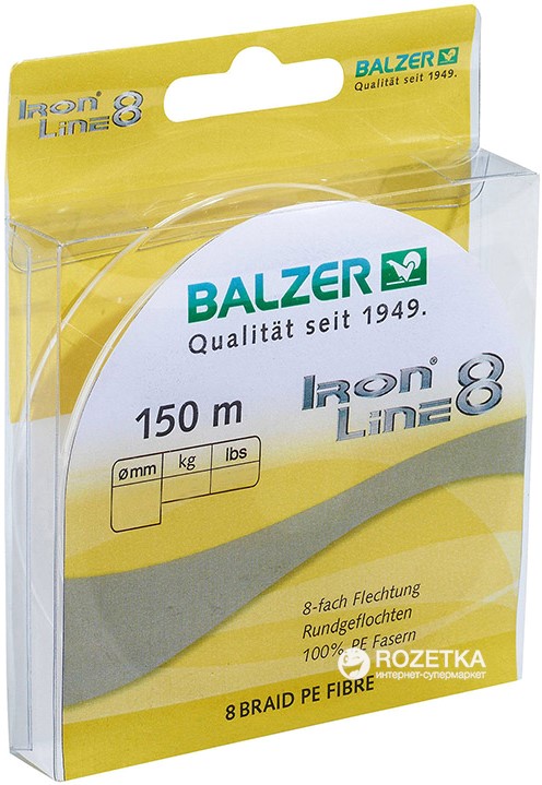 

Шнур Balzer Iron Line 8x 150 м 0.14 мм 10.7 кг Желтый (12661 014)