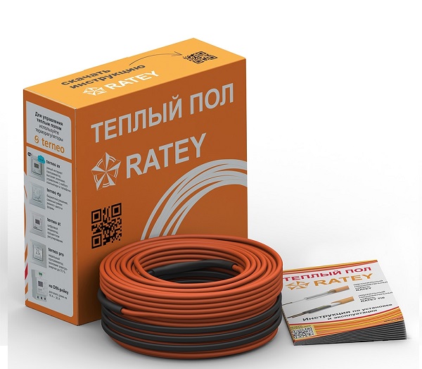 

Теплый пол двухжильный нагревательный кабель RATEY 200 Вт, 11 м