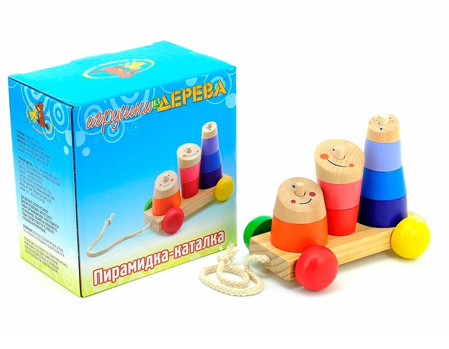

Развивающая игрушка Игрушки из дерева Пирамидка-каталка (Д355) (6957348005478)
