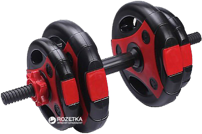 

Гантели наборные LiveUp Cement Dumbell Set 1 шт. Red+Black (LS2314)