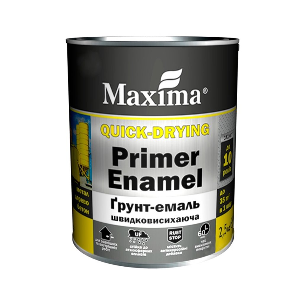 

Грунт-эмаль Maxima 2.5 кг Черная (12039881)