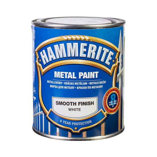 

Эмаль для металла Hammerite гладкая 0,75 л Белая (10527580)