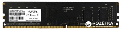 

Оперативная память AFOX DDR4-2400 4096MB PC3-19200 (AFLD44EK2P)