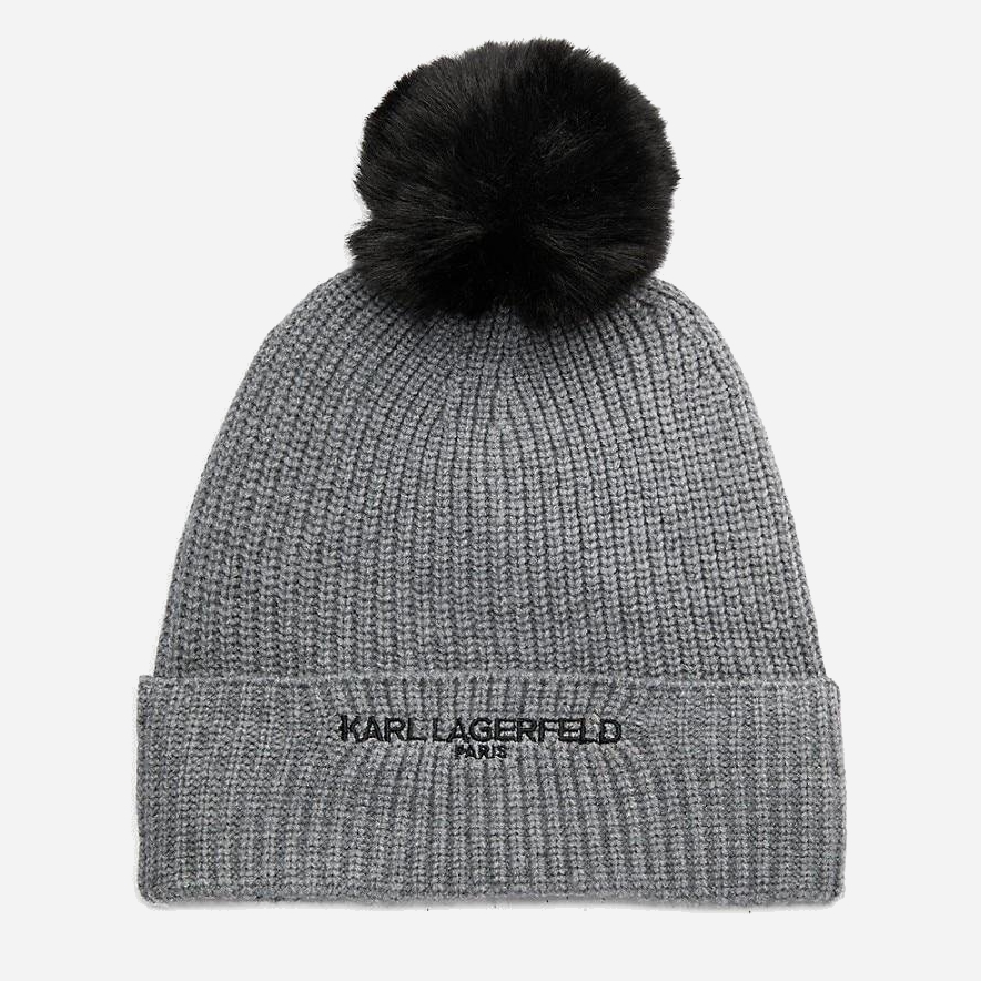 Акція на Шапка жіноча Karl Lagerfeld 868357567 One Size Сіра від Rozetka