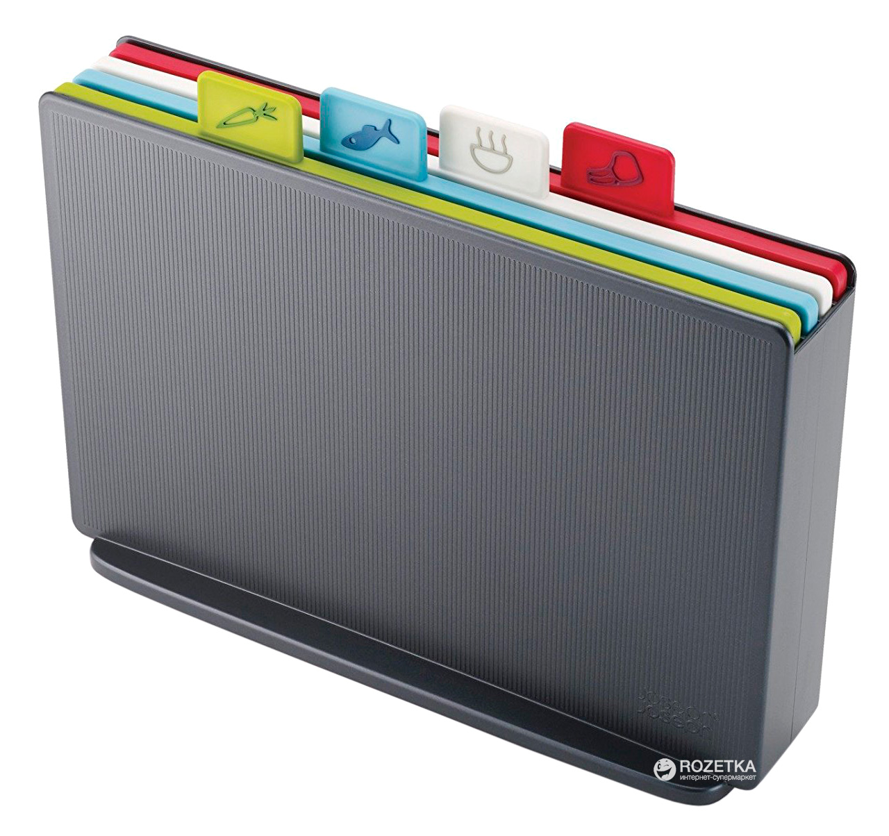 

Набор Joseph Joseph Index Graphite 4 разделочных доски 30.5х23.3х8.3 см + подставка