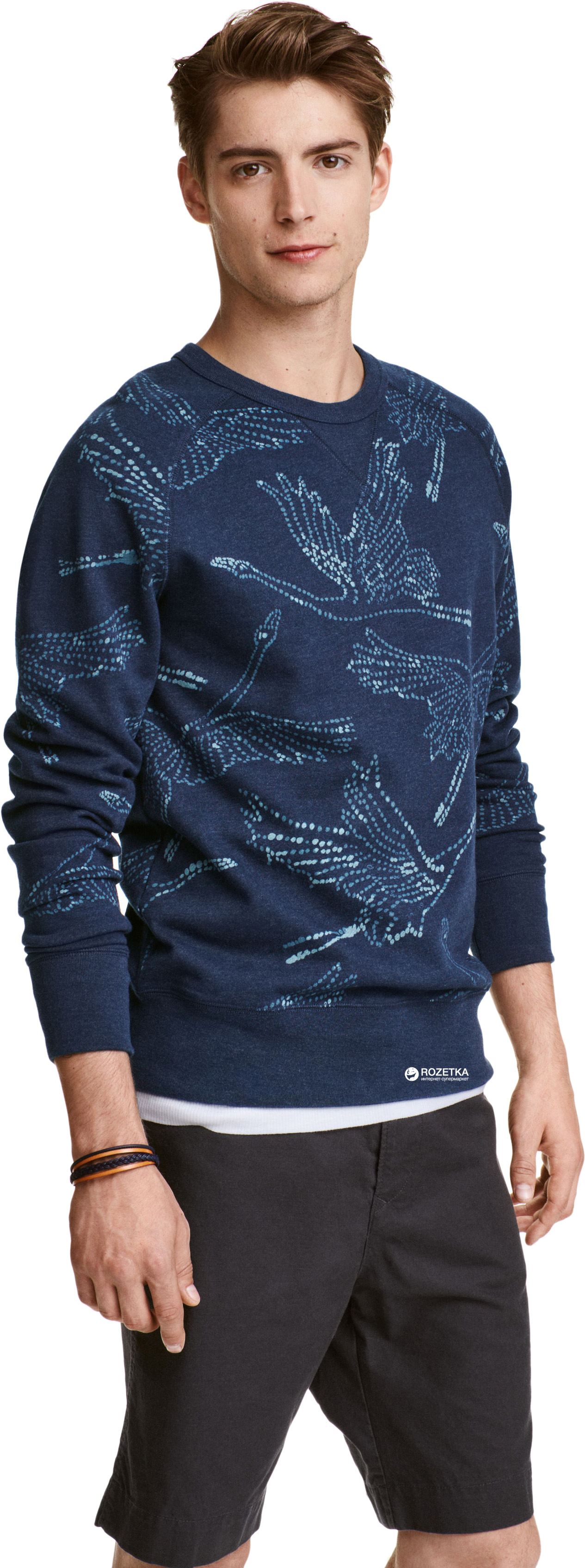 

Свитшот H&M XAZ049614AVES M Темно-синий в узоры
