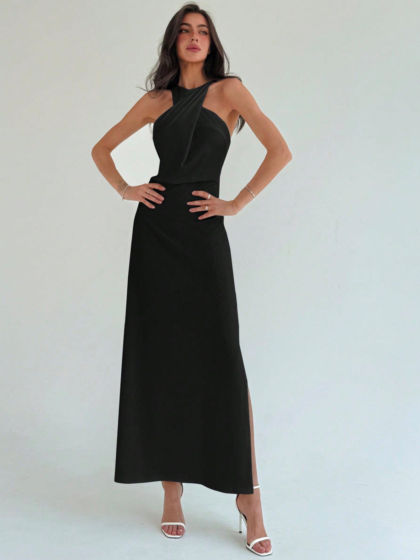 Акція на Сукня довга літня жіноча SHEIN GD-00125506 S Чорна від Rozetka