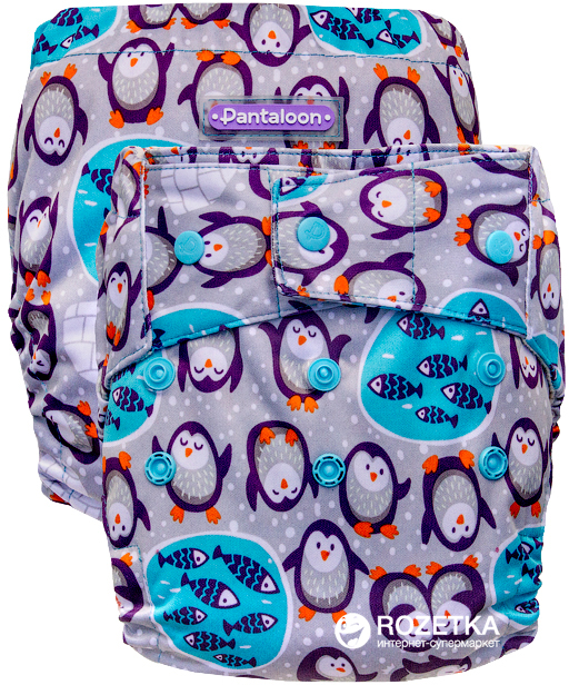 

Многоразовый подгузник Pantaloon 3-15 кг с вкладышем Пингвины (464187)