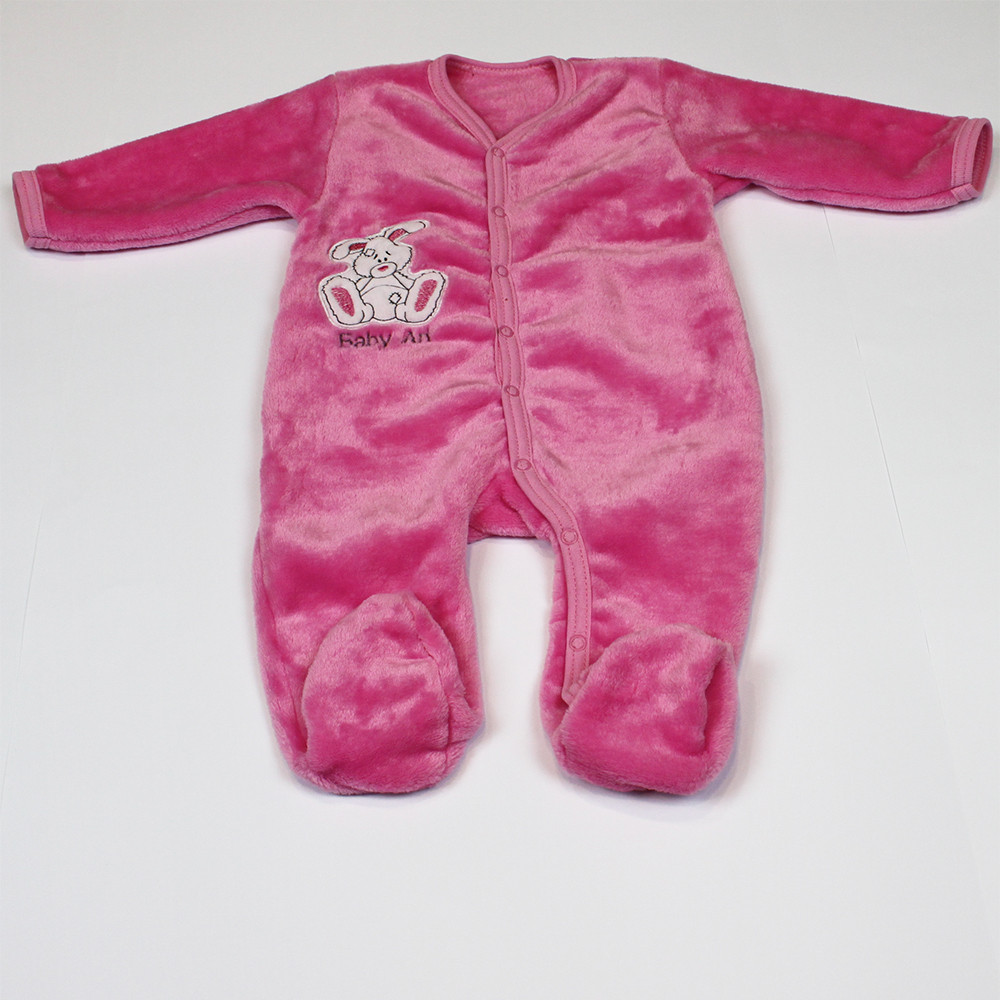 

Комбинезон-человечек Baby Art махровый с вышивкой р.80-86 ярко-розовый
