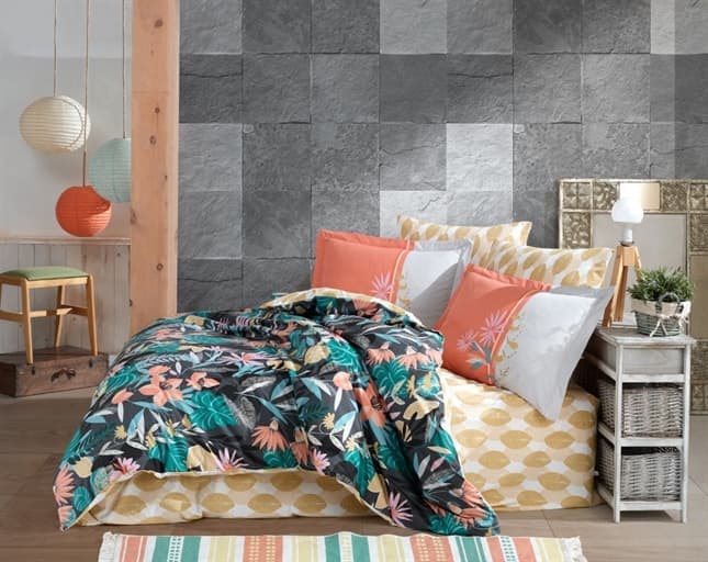 

КПБ HOBBY Poplin Monstera оранжевый 200*220/2*50*70