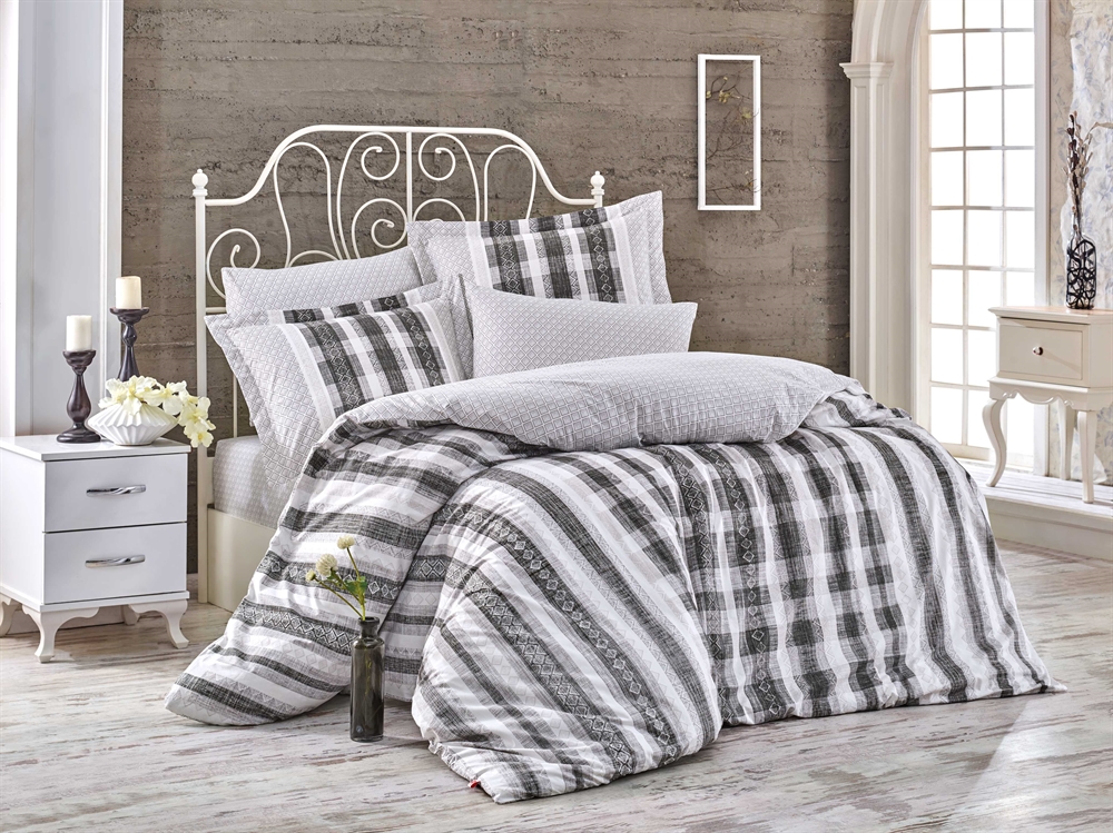 

КПБ HOBBY Poplin Debora серый 200*220/2*50*70