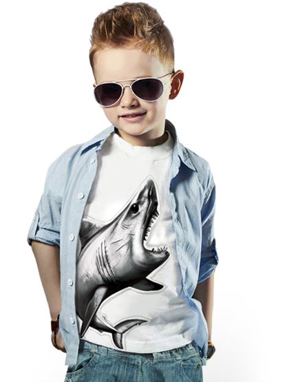 

Футболка BiBiClub Shark 130 см белая