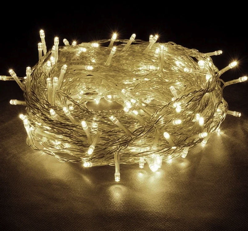 

Новогодняя светодиодная гирлянда Нить 300 Led 14.1 м цвет теплый белый