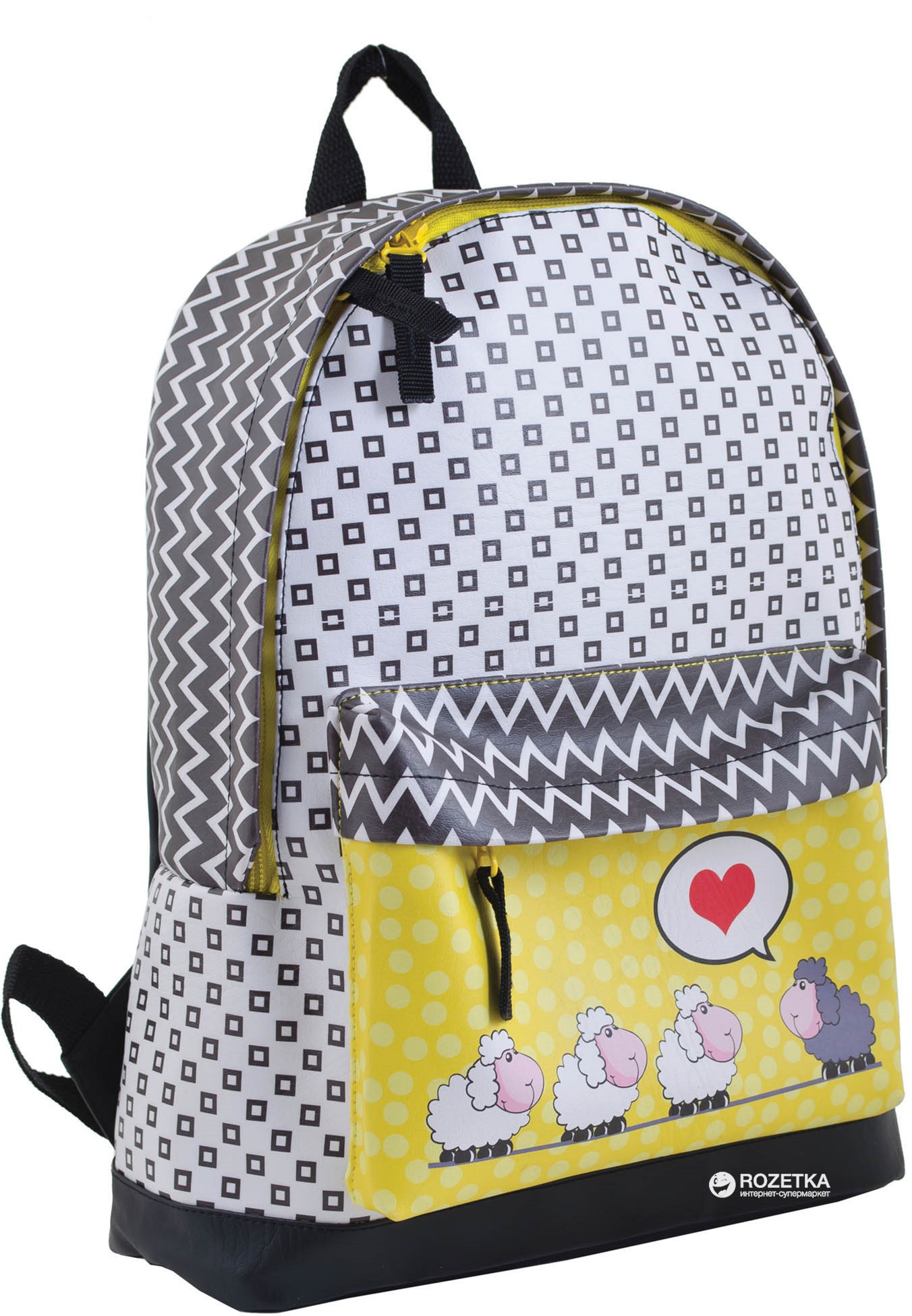 

Рюкзак подростковый Yes Weekend ST-15 Love Sheeps 35x27x13 см 13 л для девочки Белый (553544)