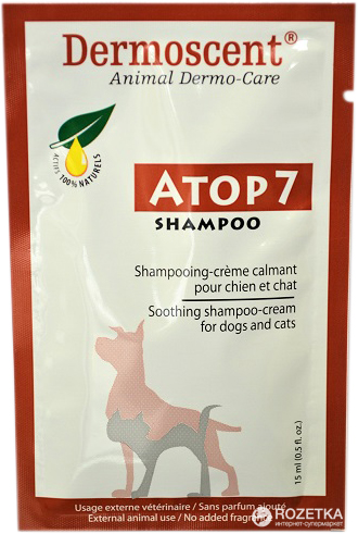 

Успокаивающий шампунь-крем Dermoscent Atop 7 Shampoo саше 20х15 мл