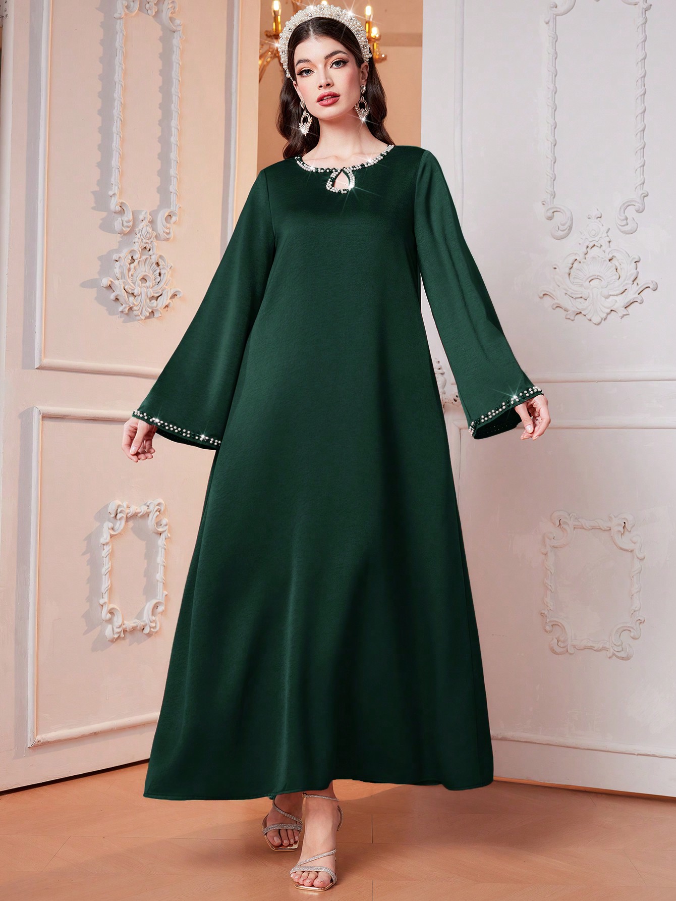 Акція на Плаття жіноче SHEIN GD-00118937 S Темно-зелене від Rozetka