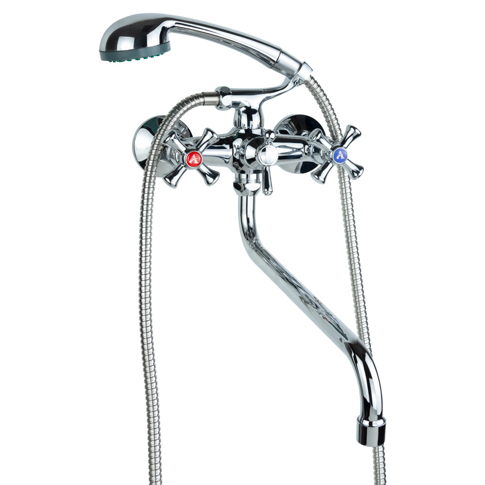 

Змішувач PL 1/2" для ванни гусак вигнутий дивертор вбудований кульовий AQUATICA (PL-5C455C)