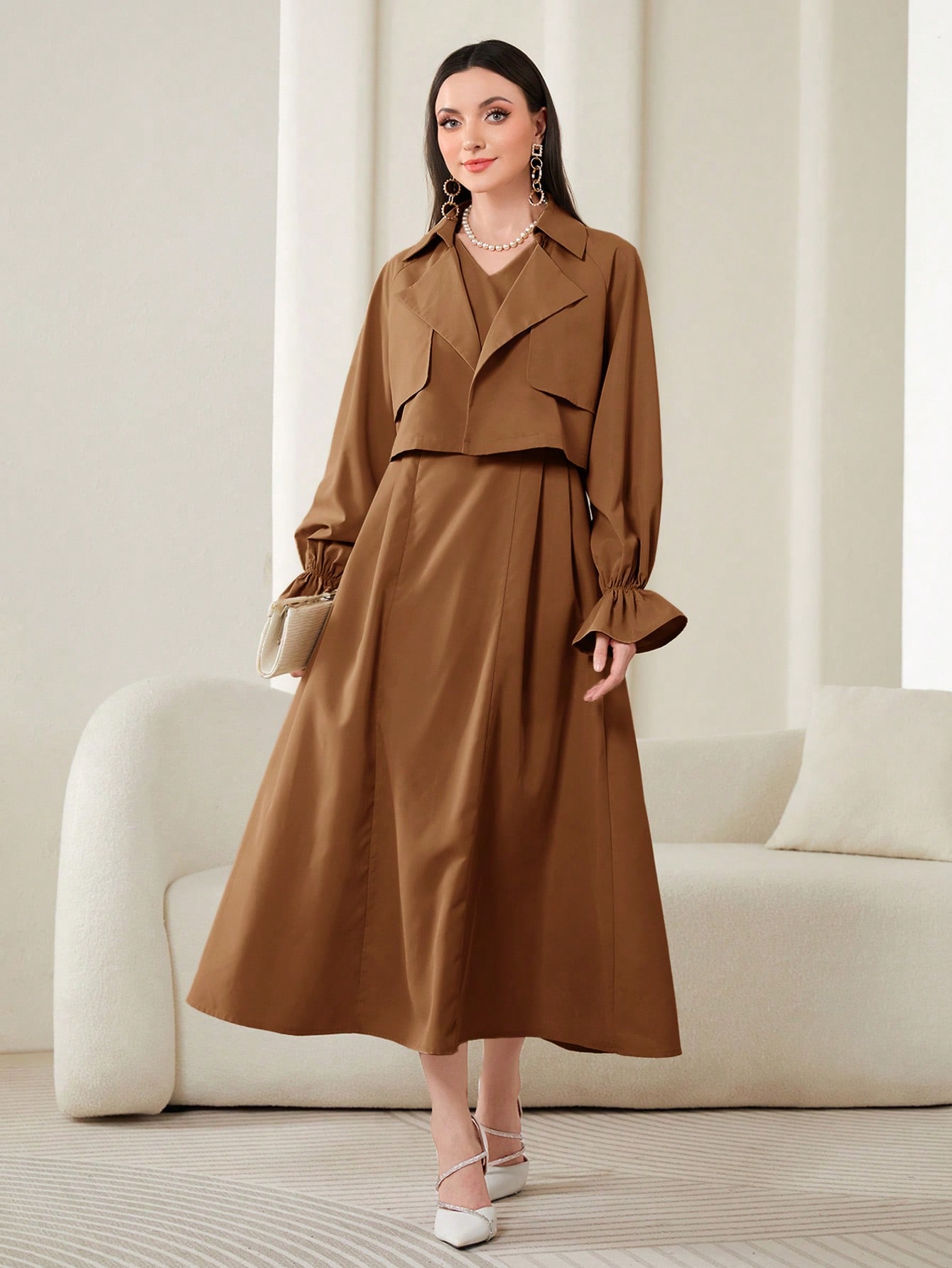 Костюм жіночий SHEIN GD-00130677 L Коричневий від Rozetka на платформі USKIDKA Акція на Костюм жіночий SHEIN GD-00130677 L Коричневий від Rozetka