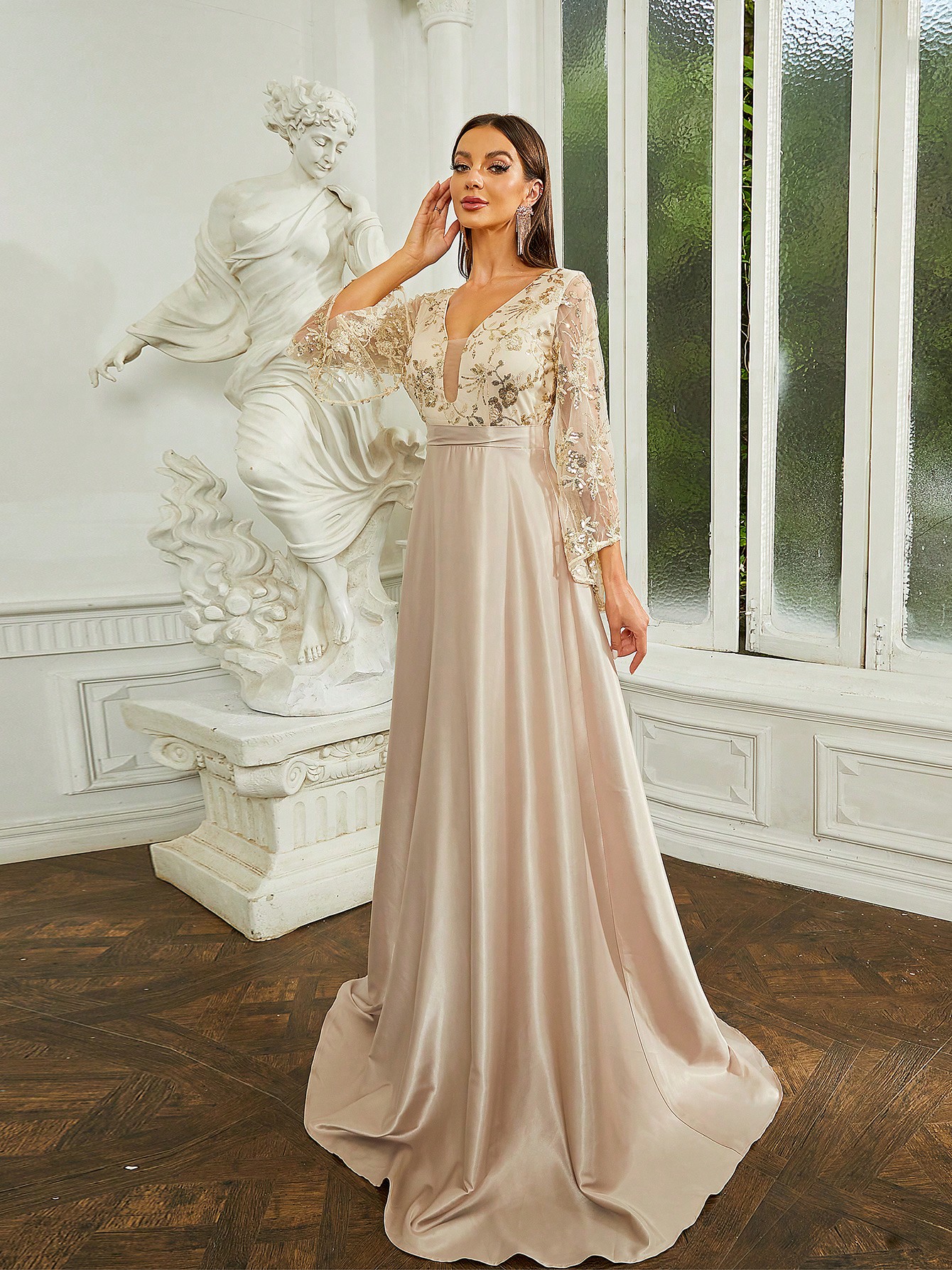 Сукня вечірня довга жіноча SHEIN GD-00158061 L Кремова від Rozetka на платформі USKIDKA Акція на Сукня вечірня довга жіноча SHEIN GD-00158061 L Кремова від Rozetka