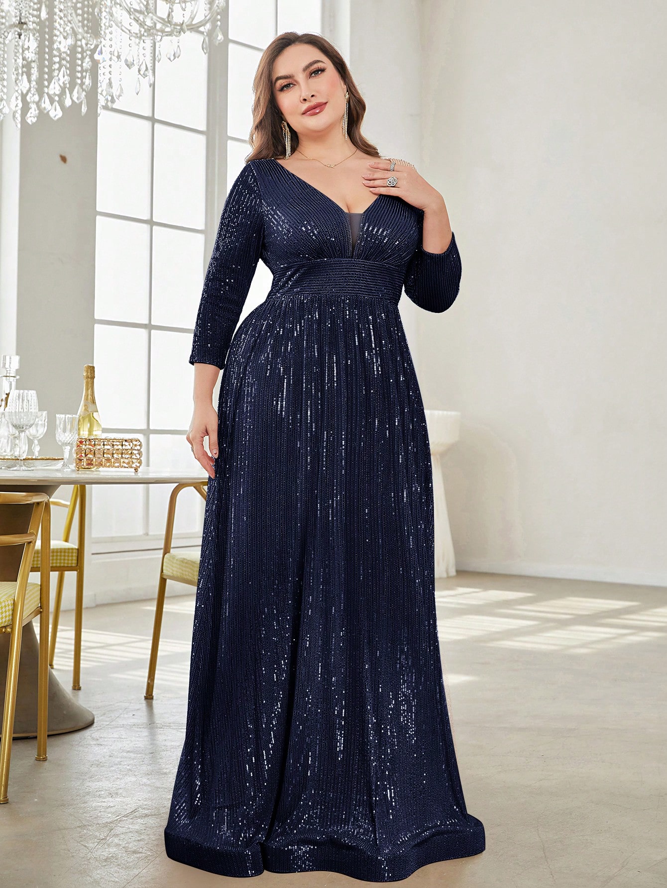 Сукня вечірня довга жіноча SHEIN GD-00158140 XL Темно-синя від Rozetka на платформі USKIDKA Акція на Сукня вечірня довга жіноча SHEIN GD-00158140 XL Темно-синя від Rozetka