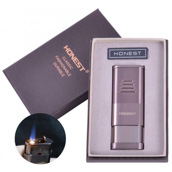 

Зажигалка подарочная Honest (Турбо пламя) №4454 Silver