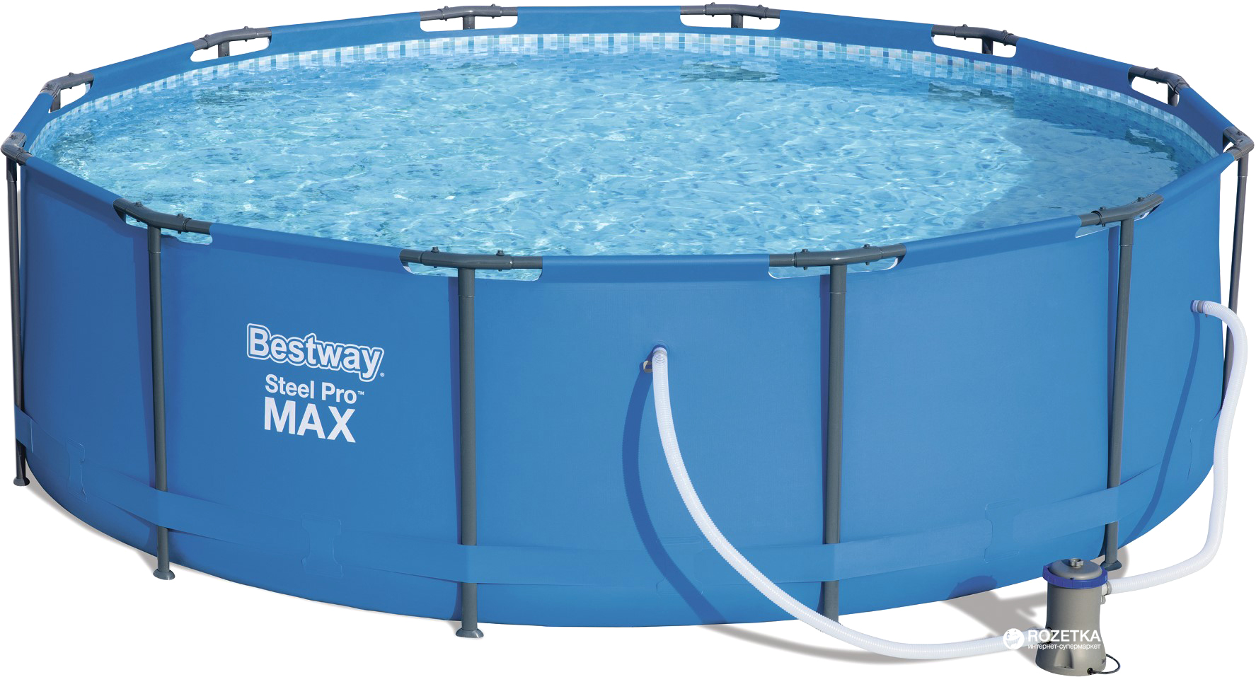 Каркасный бассейн Bestway Steel Pro Max 366х366х100 см (56260) – низкие ...