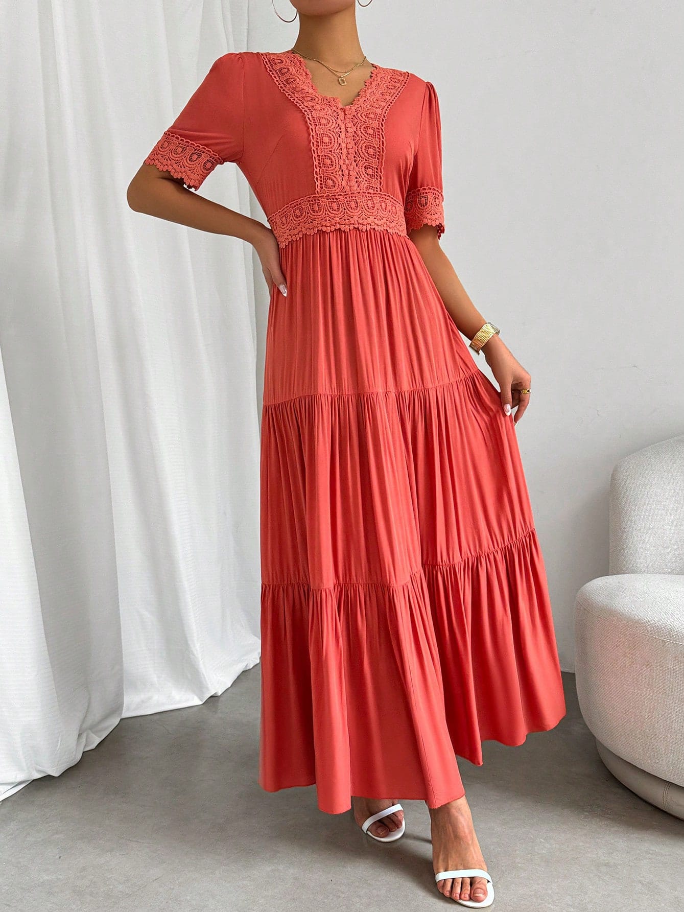 Сукня жіноча SHEIN GD-00163119 L Помаранчева від Rozetka на платформі USKIDKA Акція на Сукня жіноча SHEIN GD-00163119 L Помаранчева від Rozetka