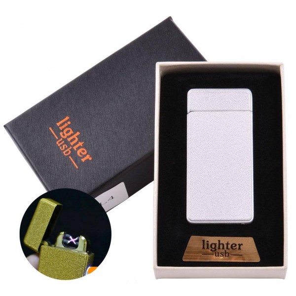 

Электроимпульсная зажигалка в подарочной упаковке Lighter (Двойная молния, USB) №HL-4 White