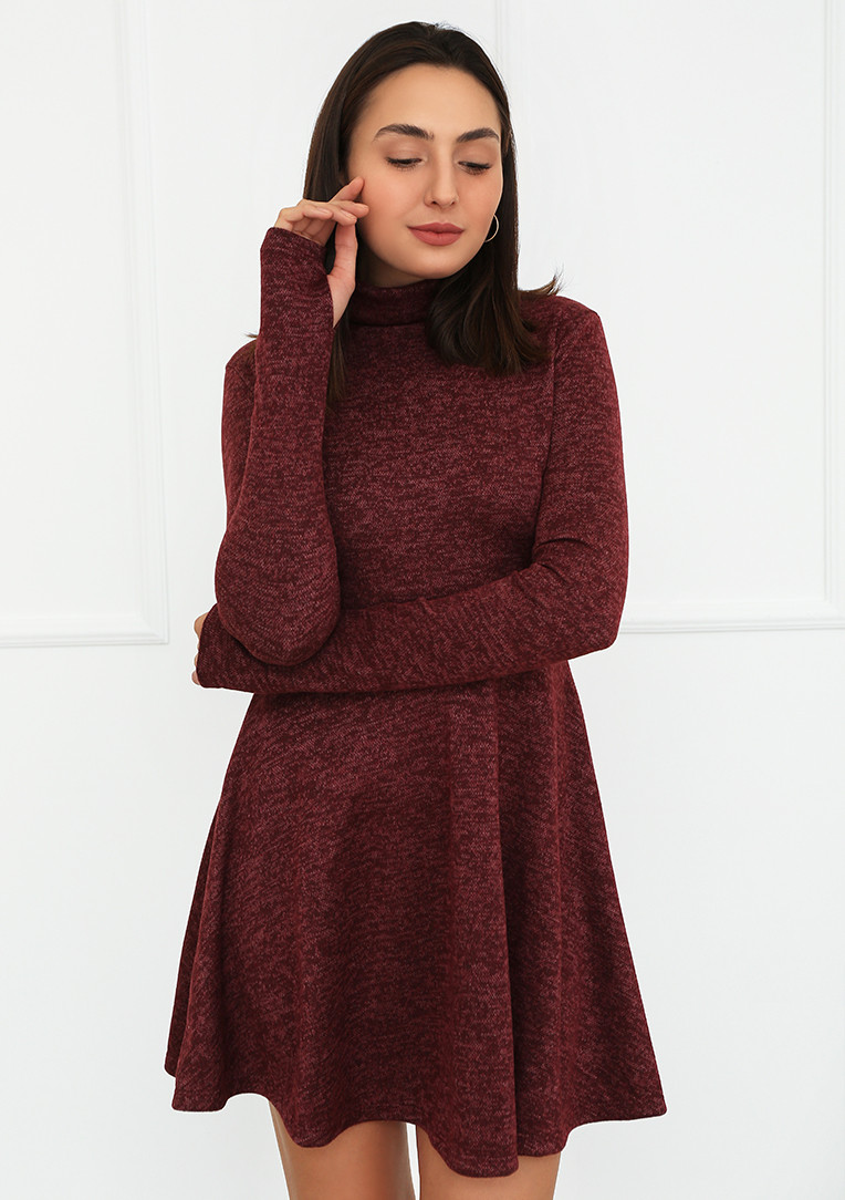 

Платье под горло Fashion Girl "Prima" - бордовый, Платье под горло Fashion Girl "Prima" 46-48 бордовый