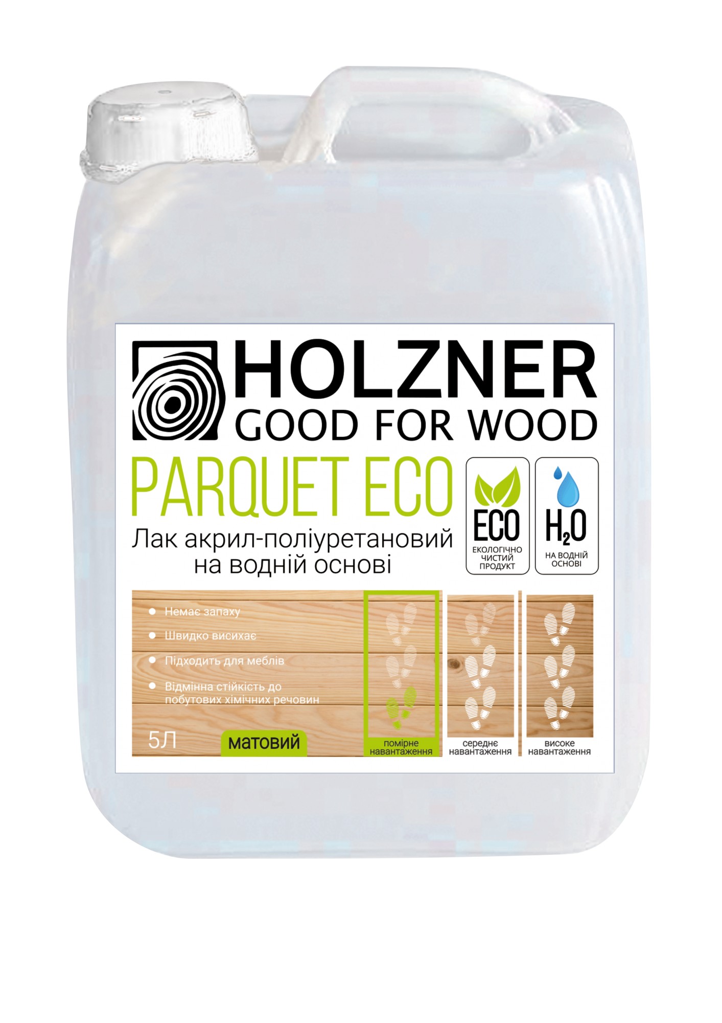 

Лак для паркету SOFI Holzner Parquet ECO матовий 5 л